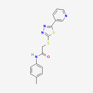 molecular formula C16H14N4OS2 B3606494 N~1~-(4-METHYLPHENYL)-2-{[5-(3-PYRIDYL)-1,3,4-THIADIAZOL-2-YL]SULFANYL}ACETAMIDE 