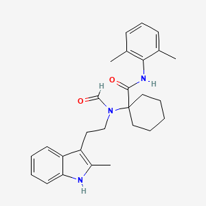 molecular formula C27H33N3O2 B3606540 N-(2,6-DIMETHYLPHENYL)-1-{N-[2-(2-METHYL-1H-INDOL-3-YL)ETHYL]FORMAMIDO}CYCLOHEXANE-1-CARBOXAMIDE 