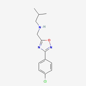 molecular formula C13H16ClN3O B3606542 N-[[3-(4-chlorophenyl)-1,2,4-oxadiazol-5-yl]methyl]-2-methylpropan-1-amine 