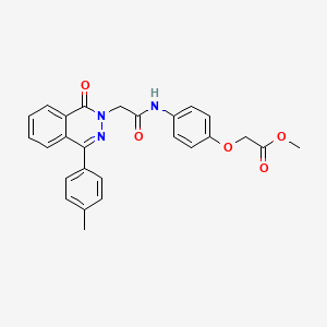 molecular formula C26H23N3O5 B3606569 METHYL 2-(4-{2-[4-(4-METHYLPHENYL)-1-OXO-1,2-DIHYDROPHTHALAZIN-2-YL]ACETAMIDO}PHENOXY)ACETATE 