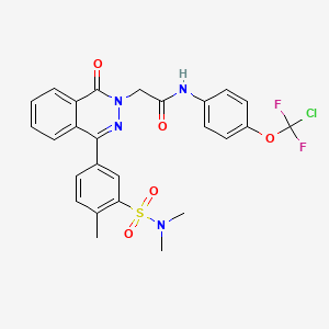molecular formula C26H23ClF2N4O5S B3606572 N-[4-(CHLORODIFLUOROMETHOXY)PHENYL]-2-{4-[3-(DIMETHYLSULFAMOYL)-4-METHYLPHENYL]-1-OXO-1,2-DIHYDROPHTHALAZIN-2-YL}ACETAMIDE 