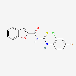 molecular formula C16H10BrClN2O2S B3606577 N-[(4-bromo-2-chlorophenyl)carbamothioyl]-1-benzofuran-2-carboxamide 