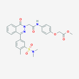 molecular formula C28H28N4O7S B3606585 METHYL 2-[4-({2-[4-{3-[(DIMETHYLAMINO)SULFONYL]-4-METHYLPHENYL}-1-OXO-2(1H)-PHTHALAZINYL]ACETYL}AMINO)PHENOXY]ACETATE 