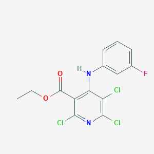 molecular formula C14H10Cl3FN2O2 B3606656 Ethyl 2,5,6-trichloro-4-[(3-fluorophenyl)amino]pyridine-3-carboxylate 