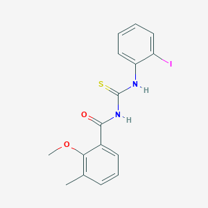 molecular formula C16H15IN2O2S B3606739 N-[(2-iodophenyl)carbamothioyl]-2-methoxy-3-methylbenzamide 