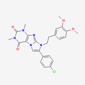 molecular formula C25H24ClN5O4 B3606903 7-(4-CHLOROPHENYL)-8-[2-(3,4-DIMETHOXYPHENYL)ETHYL]-1,3-DIMETHYL-1H,2H,3H,4H,8H-IMIDAZO[1,2-G]PURINE-2,4-DIONE 