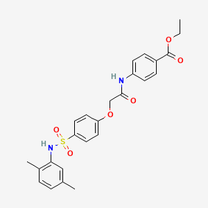 molecular formula C25H26N2O6S B3606974 Ethyl 4-[[2-[4-[(2,5-dimethylphenyl)sulfamoyl]phenoxy]acetyl]amino]benzoate 