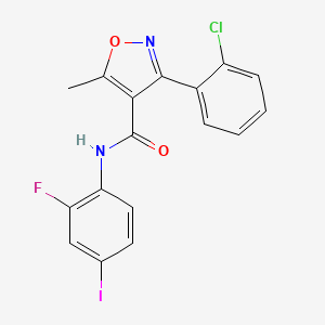 molecular formula C17H11ClFIN2O2 B3607059 3-(2-CHLOROPHENYL)-N-(2-FLUORO-4-IODOPHENYL)-5-METHYL-12-OXAZOLE-4-CARBOXAMIDE 