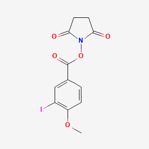 molecular formula C12H10INO5 B3607074 2,5-Dioxopyrrolidin-1-yl 3-iodo-4-methoxybenzoate 