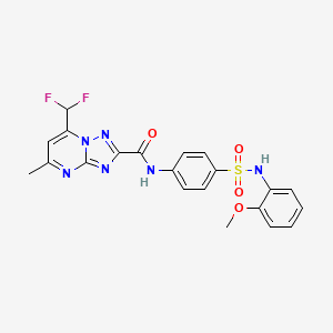 molecular formula C21H18F2N6O4S B3607089 7-(DIFLUOROMETHYL)-N-{4-[(2-METHOXYPHENYL)SULFAMOYL]PHENYL}-5-METHYL-[1,2,4]TRIAZOLO[1,5-A]PYRIMIDINE-2-CARBOXAMIDE 