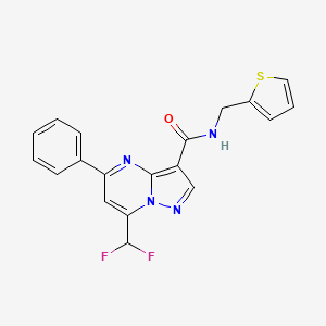 molecular formula C19H14F2N4OS B3607093 7-(DIFLUOROMETHYL)-5-PHENYL-N-[(THIOPHEN-2-YL)METHYL]PYRAZOLO[1,5-A]PYRIMIDINE-3-CARBOXAMIDE 