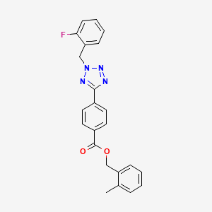 molecular formula C23H19FN4O2 B3607134 (2-METHYLPHENYL)METHYL 4-{2-[(2-FLUOROPHENYL)METHYL]-2H-1,2,3,4-TETRAZOL-5-YL}BENZOATE 