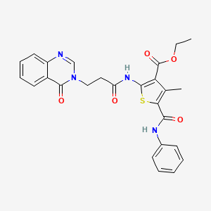 molecular formula C26H24N4O5S B3607147 ethyl 4-methyl-2-{[3-(4-oxoquinazolin-3(4H)-yl)propanoyl]amino}-5-(phenylcarbamoyl)thiophene-3-carboxylate 