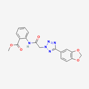 molecular formula C18H15N5O5 B3607160 METHYL 2-({2-[5-(1,3-BENZODIOXOL-5-YL)-2H-1,2,3,4-TETRAAZOL-2-YL]ACETYL}AMINO)BENZOATE 