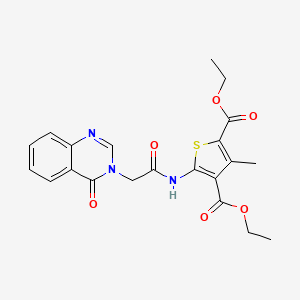 molecular formula C21H21N3O6S B3607193 diethyl 3-methyl-5-{[(4-oxoquinazolin-3(4H)-yl)acetyl]amino}thiophene-2,4-dicarboxylate 