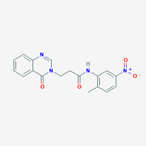 molecular formula C18H16N4O4 B3607198 N-(2-methyl-5-nitrophenyl)-3-(4-oxoquinazolin-3(4H)-yl)propanamide 