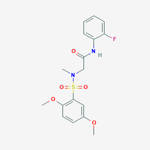 molecular formula C17H19FN2O5S B3607254 N~2~-[(2,5-dimethoxyphenyl)sulfonyl]-N-(2-fluorophenyl)-N~2~-methylglycinamide 