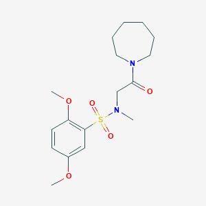 molecular formula C17H26N2O5S B3607262 N-[2-(azepan-1-yl)-2-oxoethyl]-2,5-dimethoxy-N-methylbenzenesulfonamide 