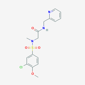 molecular formula C16H18ClN3O4S B3607273 N~2~-[(3-chloro-4-methoxyphenyl)sulfonyl]-N~2~-methyl-N-(pyridin-2-ylmethyl)glycinamide 