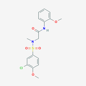 molecular formula C17H19ClN2O5S B3607279 N~2~-[(3-chloro-4-methoxyphenyl)sulfonyl]-N-(2-methoxyphenyl)-N~2~-methylglycinamide 
