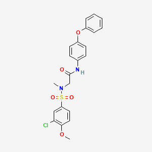 molecular formula C22H21ClN2O5S B3607288 N~2~-[(3-chloro-4-methoxyphenyl)sulfonyl]-N~2~-methyl-N-(4-phenoxyphenyl)glycinamide 