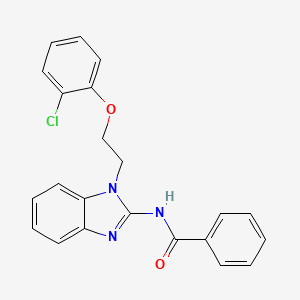 molecular formula C22H18ClN3O2 B3607362 N-{1-[2-(2-Chlorophenoxy)ethyl]-1H-1,3-benzodiazol-2-YL}benzamide 
