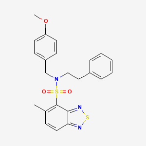 molecular formula C23H23N3O3S2 B3607376 N-[(4-methoxyphenyl)methyl]-5-methyl-N-(2-phenylethyl)-2,1,3-benzothiadiazole-4-sulfonamide 