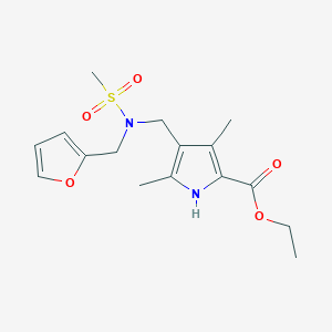 molecular formula C16H22N2O5S B3607520 ETHYL 4-({N-[(FURAN-2-YL)METHYL]METHANESULFONAMIDO}METHYL)-3,5-DIMETHYL-1H-PYRROLE-2-CARBOXYLATE 