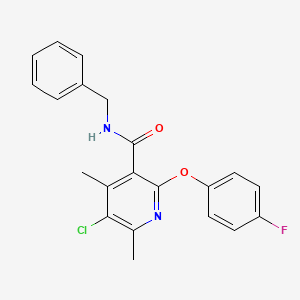 molecular formula C21H18ClFN2O2 B3607541 N-benzyl-5-chloro-2-(4-fluorophenoxy)-4,6-dimethylpyridine-3-carboxamide 