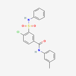 molecular formula C20H17ClN2O3S B3607589 4-chloro-N-(3-methylphenyl)-3-(phenylsulfamoyl)benzamide 