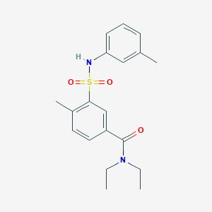 molecular formula C19H24N2O3S B3607680 N,N-diethyl-4-methyl-3-[(3-methylphenyl)sulfamoyl]benzamide 