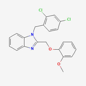 molecular formula C22H18Cl2N2O2 B3607725 1-[(2,4-dichlorophenyl)methyl]-2-[(2-methoxyphenoxy)methyl]-1H-1,3-benzodiazole 