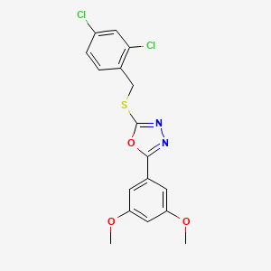 molecular formula C17H14Cl2N2O3S B3607749 2-[(2,4-dichlorobenzyl)thio]-5-(3,5-dimethoxyphenyl)-1,3,4-oxadiazole 