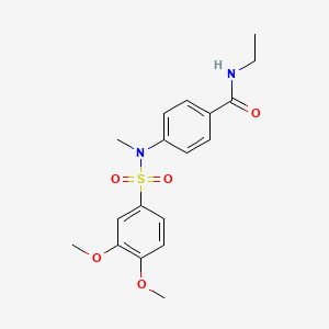 molecular formula C18H22N2O5S B3607767 4-[[(3,4-dimethoxyphenyl)sulfonyl](methyl)amino]-N-ethylbenzamide 