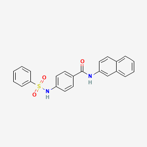 molecular formula C23H18N2O3S B3607813 N-2-naphthyl-4-[(phenylsulfonyl)amino]benzamide 