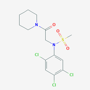 molecular formula C14H17Cl3N2O3S B3607848 N-[2-oxo-2-(1-piperidinyl)ethyl]-N-(2,4,5-trichlorophenyl)methanesulfonamide 