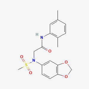 molecular formula C18H20N2O5S B3607885 N~2~-1,3-benzodioxol-5-yl-N~1~-(2,5-dimethylphenyl)-N~2~-(methylsulfonyl)glycinamide 