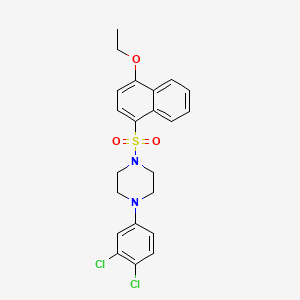 molecular formula C22H22Cl2N2O3S B3607890 1-(3,4-Dichlorophenyl)-4-[(4-ethoxynaphthalen-1-yl)sulfonyl]piperazine 
