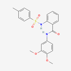 molecular formula C22H22N2O5S B3607908 N-(3,4-dimethoxyphenyl)-2-[(4-methylphenyl)sulfonylamino]benzamide CAS No. 5388-92-1