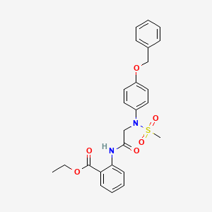 molecular formula C25H26N2O6S B3607938 ethyl 2-{[N-[4-(benzyloxy)phenyl]-N-(methylsulfonyl)glycyl]amino}benzoate 