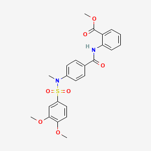molecular formula C24H24N2O7S B3607958 methyl 2-({4-[[(3,4-dimethoxyphenyl)sulfonyl](methyl)amino]benzoyl}amino)benzoate 