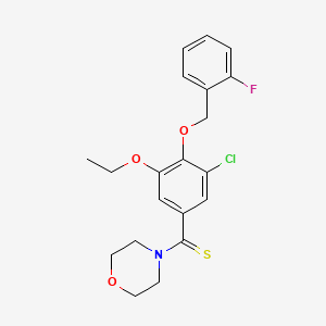 molecular formula C20H21ClFNO3S B3607964 4-({3-chloro-5-ethoxy-4-[(2-fluorobenzyl)oxy]phenyl}carbonothioyl)morpholine 