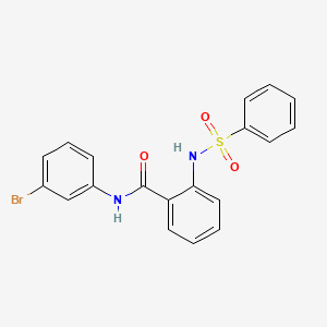 molecular formula C19H15BrN2O3S B3607990 N-(3-bromophenyl)-2-[(phenylsulfonyl)amino]benzamide 