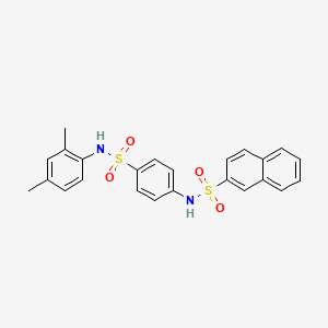 molecular formula C24H22N2O4S2 B3608045 N-(4-{[(2,4-dimethylphenyl)amino]sulfonyl}phenyl)-2-naphthalenesulfonamide 