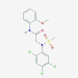molecular formula C16H15Cl3N2O4S B3608071 N~1~-(2-methoxyphenyl)-N~2~-(methylsulfonyl)-N~2~-(2,4,5-trichlorophenyl)glycinamide 
