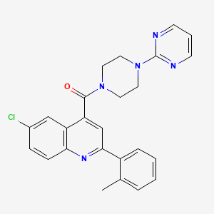 molecular formula C25H22ClN5O B3608080 6-chloro-2-(2-methylphenyl)-4-{[4-(2-pyrimidinyl)-1-piperazinyl]carbonyl}quinoline 
