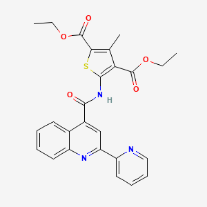 molecular formula C26H23N3O5S B3608105 diethyl 3-methyl-5-({[2-(2-pyridinyl)-4-quinolinyl]carbonyl}amino)-2,4-thiophenedicarboxylate 