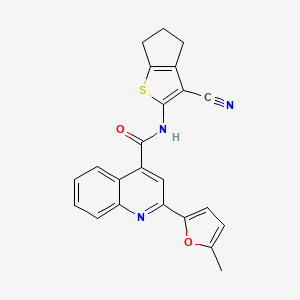 molecular formula C23H17N3O2S B3608124 N-(3-cyano-5,6-dihydro-4H-cyclopenta[b]thien-2-yl)-2-(5-methyl-2-furyl)-4-quinolinecarboxamide 
