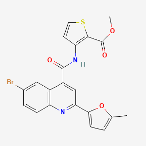 molecular formula C21H15BrN2O4S B3608170 methyl 3-({[6-bromo-2-(5-methyl-2-furyl)-4-quinolinyl]carbonyl}amino)-2-thiophenecarboxylate 