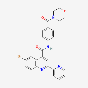 molecular formula C26H21BrN4O3 B3608175 6-bromo-N-[4-(4-morpholinylcarbonyl)phenyl]-2-(2-pyridinyl)-4-quinolinecarboxamide 